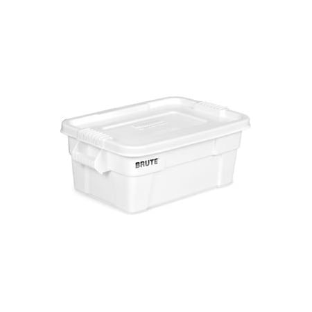 Storage Tote W/ Lid, 14 gal, 27-1/2 in L x 16-3/4 in W x 10-3/4 in H, White, 6 PK